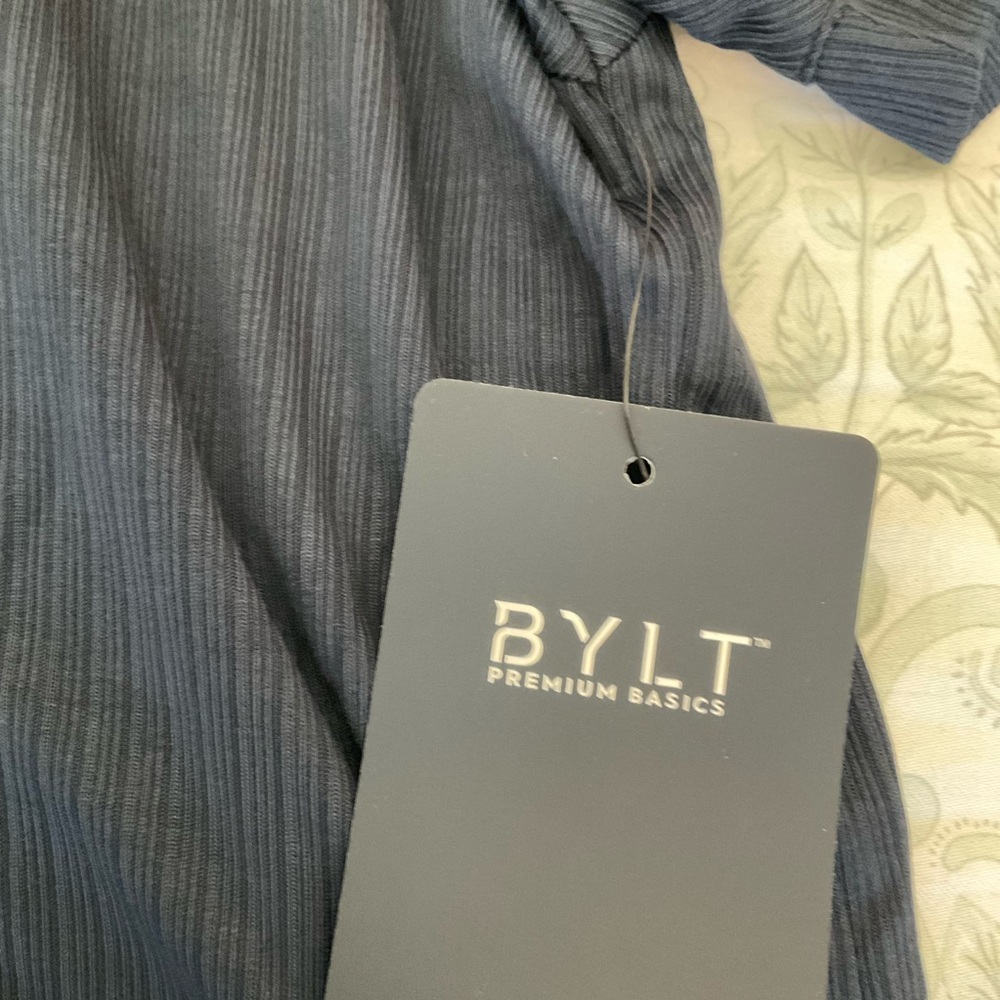 BYLT Men's Ribbed Short Sleeve Open V Polo Size 3XL In Navy - Picture 7 of 12